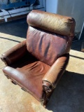 Victorian Walnut Platform Leather Chair