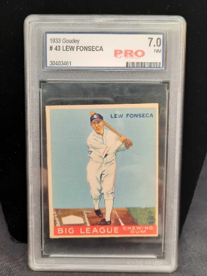 1933 Goudey #43 Lew Fonseca Graded 7 NM Pro Baseball Card