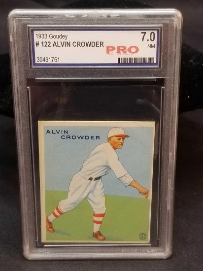 1933 Goudey Blue PSA #122 Alvin Crowder NM7