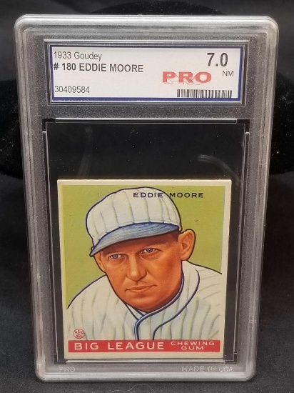 1933 Goudey Blue PSA #180 Eddie Moore NM7