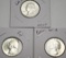 Washington Silver Quarter Lot of 3 gem maybe bu frosty 1957 90% Silver