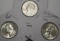 Washington Silver Quarter Lot of 3 gem bu frosty 1959 90% Silver