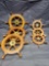 Decrative Ships Wheels. 3 larger and 3 smaller ones