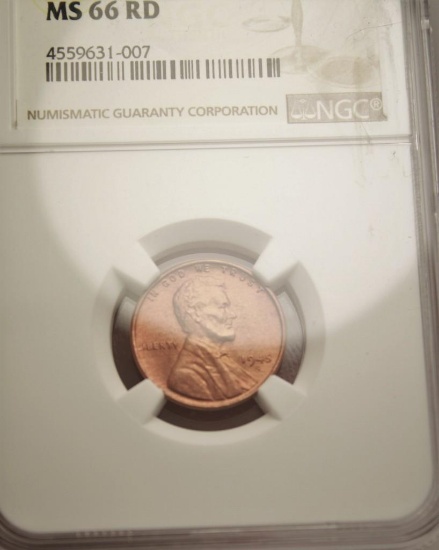 1945-s NGC MS-66 rd dcam certified deep red high grade penny cent