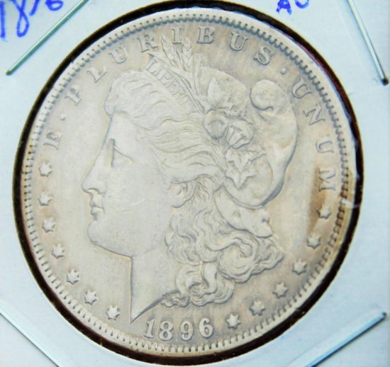 Morgan Silver Dollar 1896-O rare date better grade au+ stunner original