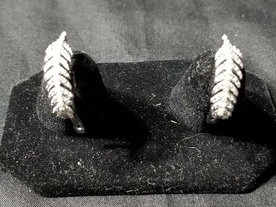 1/4 Ct. Diamond Feather Earrings