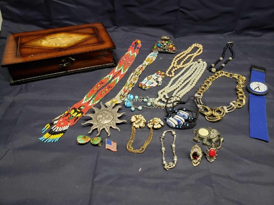 Vintage Jewelry. Indian Beaded necklaces. Cultured pearls. Swatch watch and more.