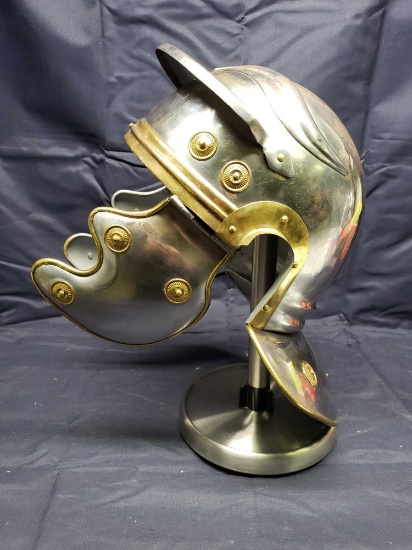 Decorative Roman metal Helmet with Stand.
