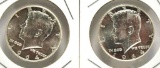 1964 Kennedy Half Dollar Coins 2 Units Blazing gem bu frosty white beauties