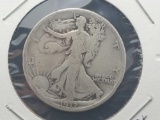 1917 walking liberty half 90% silver VF +