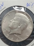 1964 Kenendy Silver half Blazing BU