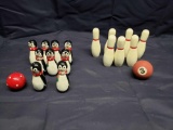 Vintage Toy Bowling sets. Christmas penguins.