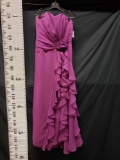 Impression Bridal Size 14 Mulberry Strapless gown.