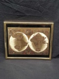 Gold World Map Framed