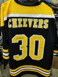 Gerry Cheevers Signed Black Hockey Jersey COA