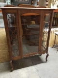 Antique Wood Glass Cabinet