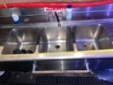 Back bar triple sink