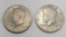 1971 Kennedy silver halfs 2 coins