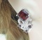 Garnet & diamond cut white sapphire earrings 4+ctw 925 sterling silver 5.3g new desginer pieces