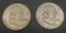 1961 Benjamin Franklin half 90% silver 2 coins