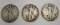 1937 walking liberty half 90% silver 3 coins