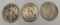 1918 Walking liberty half 90% silver 3 coins