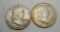 1962 Benjamin Franklin half's 90% silver 2 coins