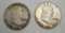 1960 Benjamin Franklin half's 90% 2 coins