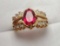 10k gold ring with ruby size 6.5