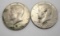1976 Kennedy silver halfs 2 coins