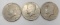 1972 Kennedy silver halfs 3 coins