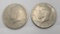 1971 Kennedy silver halfs 2 coins