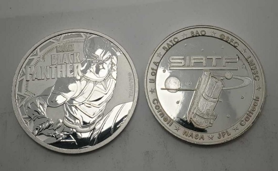 Black panther 1oz silver dollar & sirtf coin