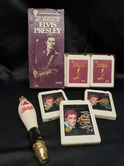 The Legendary recordings of Elvis Presley 8 track tapes. Bass Pale Ale Beer tap