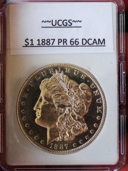 Morgan silver dollar 1887 proof deep cameo DMPL monster ms++ rear dies deep mirrors