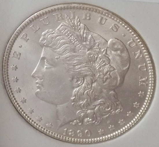 Morgan silver dollar 1890 p gem bu blazing frosty white stunner better dates slabed
