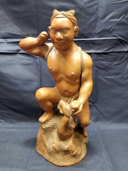 Asian Carved Clay Statue