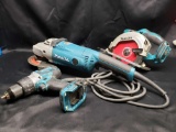 Makita Tools Rechargeable Drill and Circular skill saw with guide. Angle Grinder