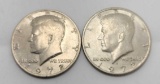 1972 Kennedy silver halfs 2 coins
