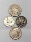 Liberty head dime & Buffalo Nickel silver dime