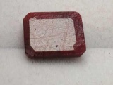 Ruby deep red 5.31ct large emerald cut natural earth mined stone