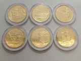 Washington state quarters gold plated lot of 6 nice collector coins