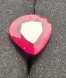 14.65ct Natural red Ruby pear cut Gemstone 15.2mm with id card