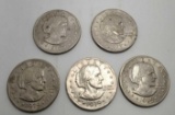 1979 Susan B Anthony dollars 5 coins