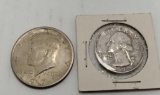 1971 Kennedy half &1961 silver quarter