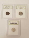 INB Slabbed Coins Cent Nickel Dime 3 Units