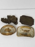 Vintage Belt Buckles German Silver Railroad 4 Units
