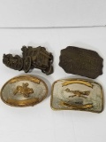 Vintage Belt Buckles German Silver Railroad 4 Units