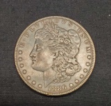 1886 Morgan silver dollar