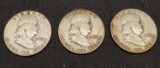 1953 ben Franklin silver half 3 coins